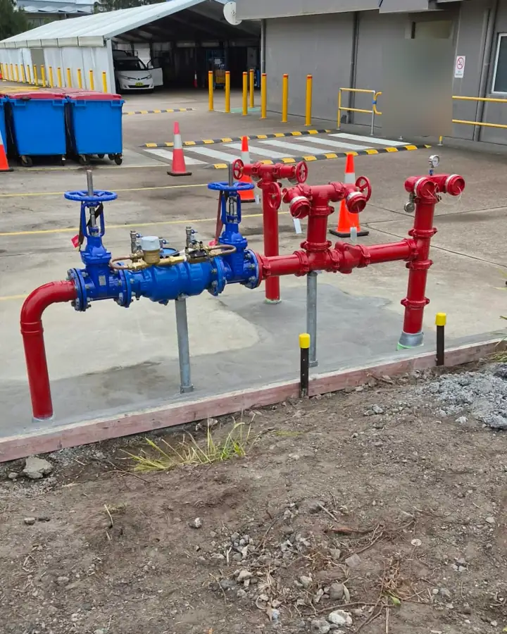 The same hydrant booster set-up from another angle